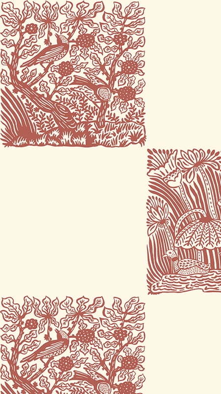 Animal Check Wallpaper - Red Topping - Clarke White