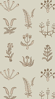 Floral Spot Wallpaper - Kemp Brown - Cromwel Stone - Maitland Green