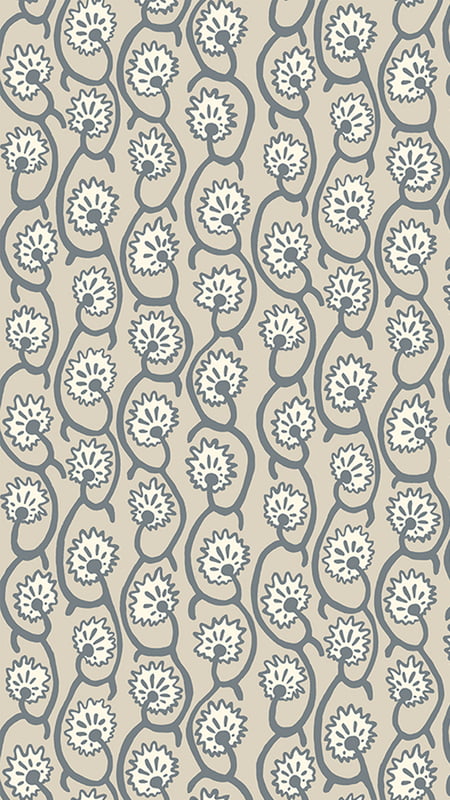 Geranium Stripe Wallpaper - Bude Blue - Clarke White - Edge Sand