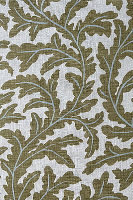 Frond Ogee Fabric - Yellow and Light Blue