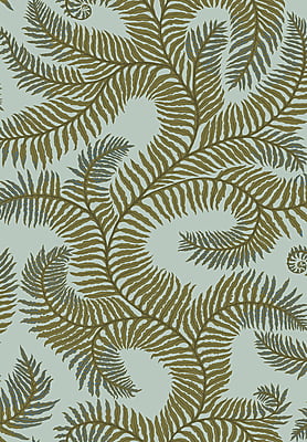 Bombe's Fernery Wallpaper - Olive and Celadon