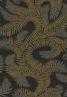 Bombe's Fernery Wallpaper - Olive and Dark Grey