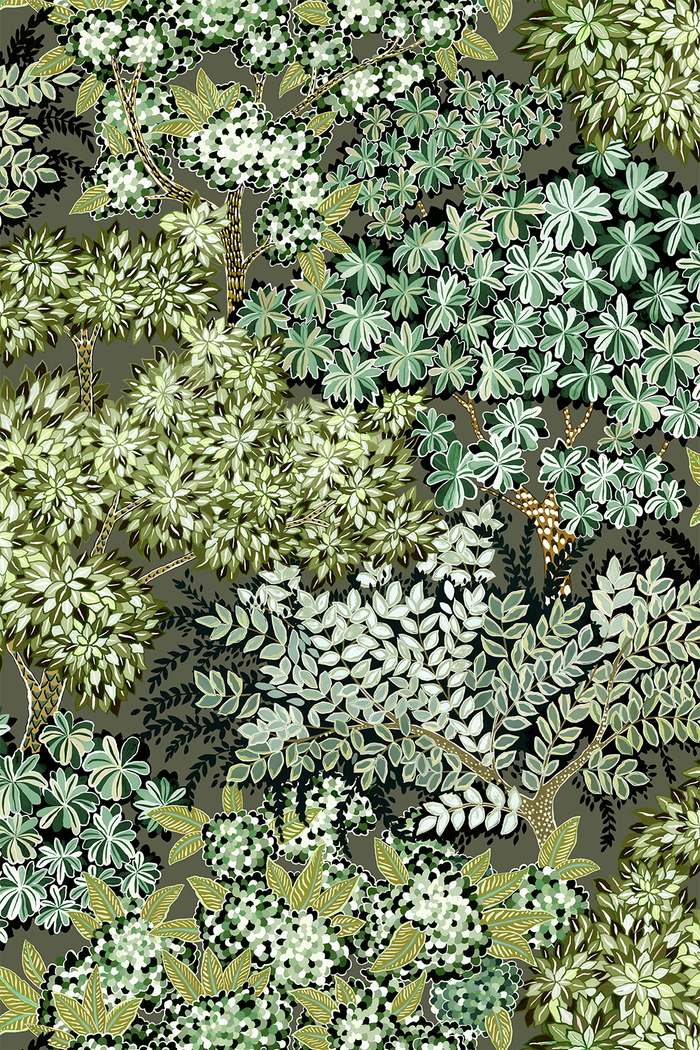 Broccoli Canopy Wallpaper - Chaingate Green