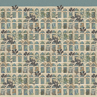 Abandoned Arches Wallpaper - Celadon & Stone