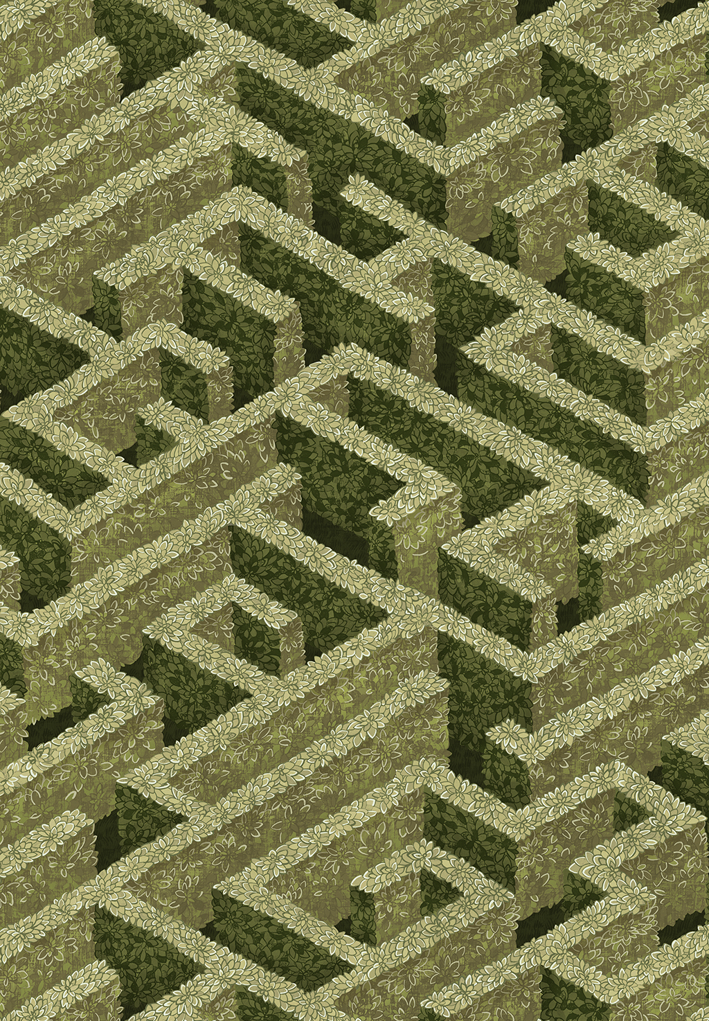 Labyrinth Wallpaper - Olive