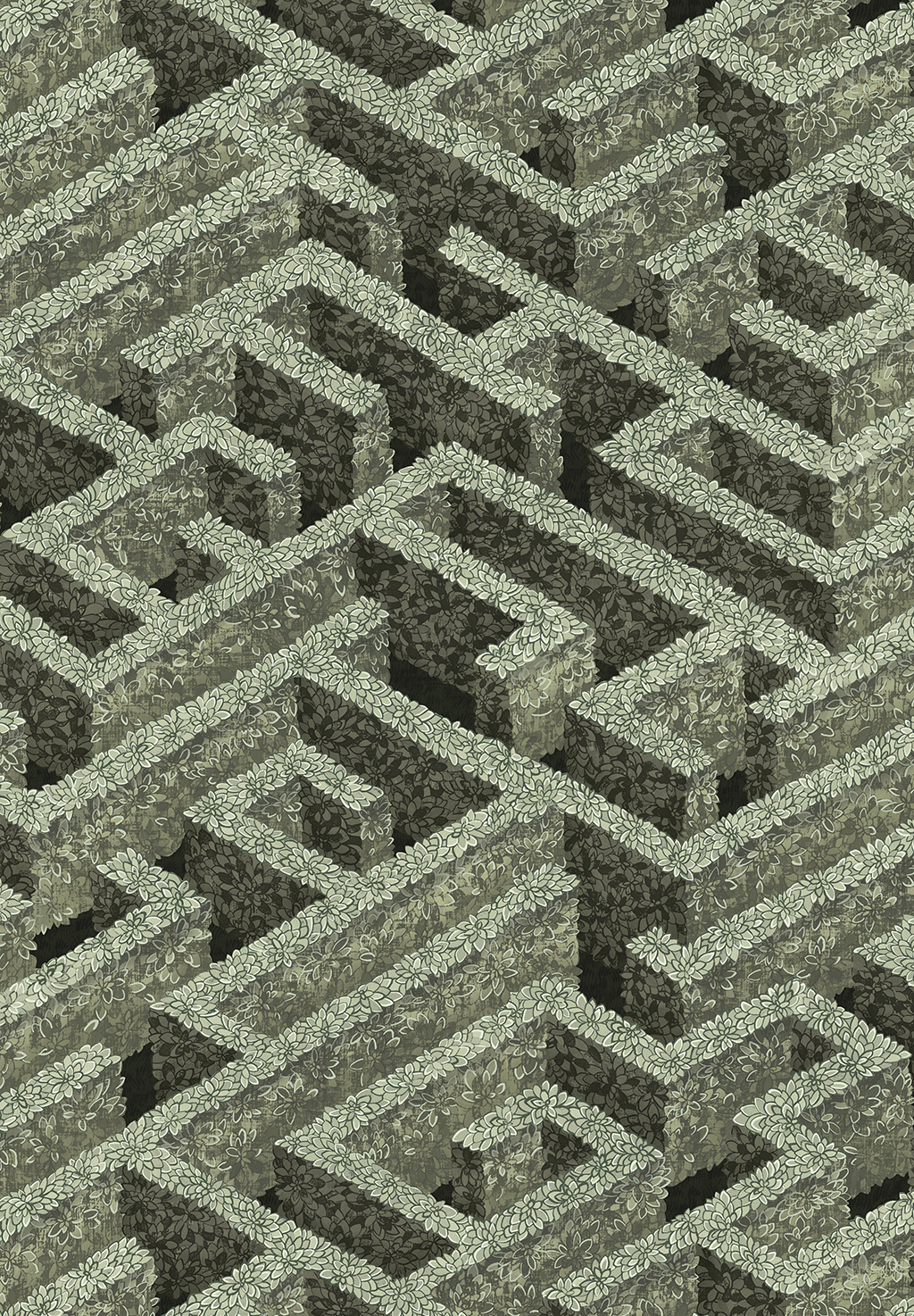 Labyrinth Wallpaper - Eucalyptus
