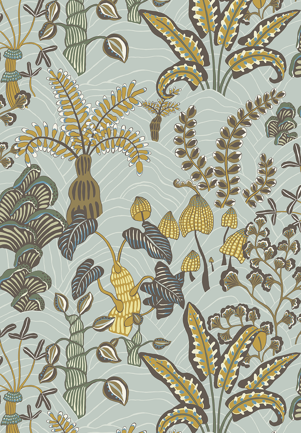 Woodland Floor Wallpaper - Celadon and Lemon