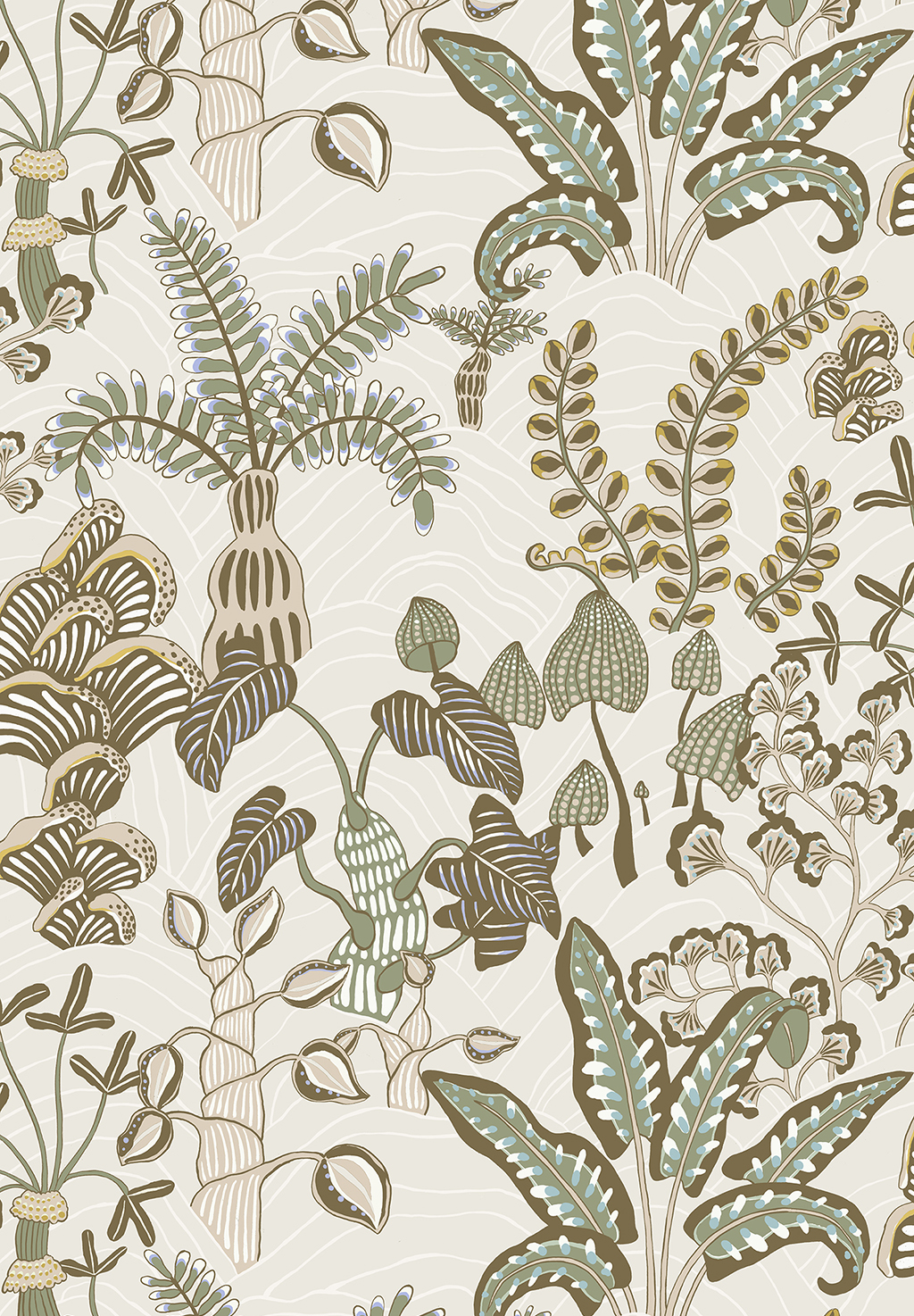Woodland Floor Wallpaper - Soft Olive