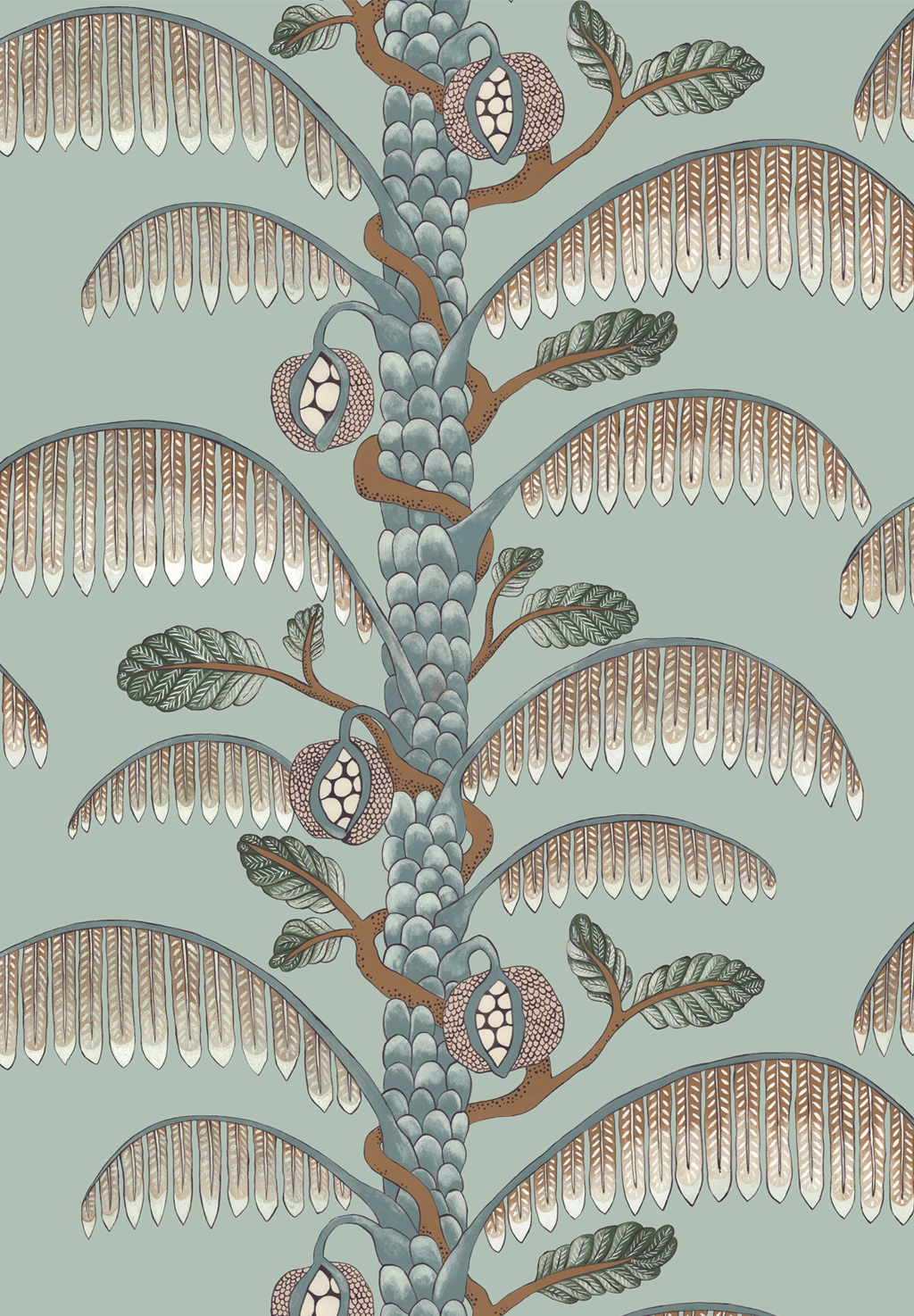 Palm Stripe Wallpaper - Radmoor Blue