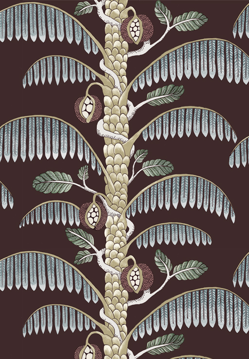 Palm Stripe Wallpaper - Spicer Brown