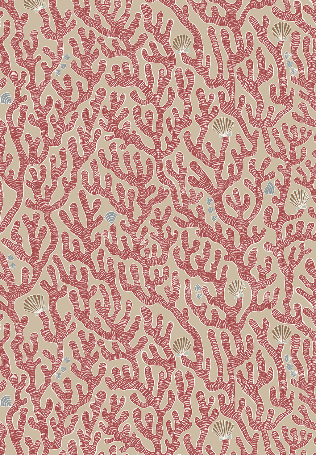 Coral Wallpaper - Red Toppings