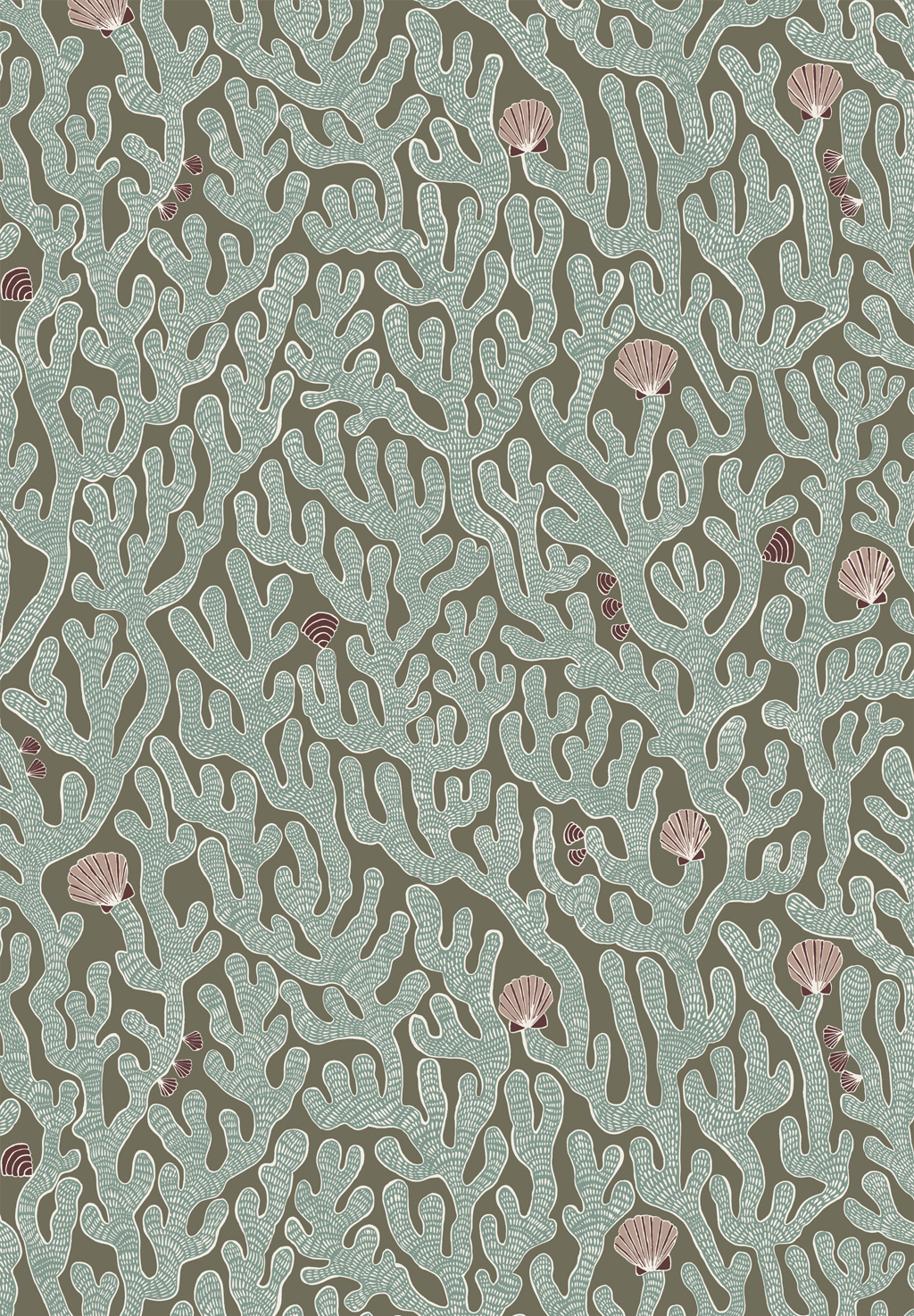 Coral Wallpaper - Osney Blue
