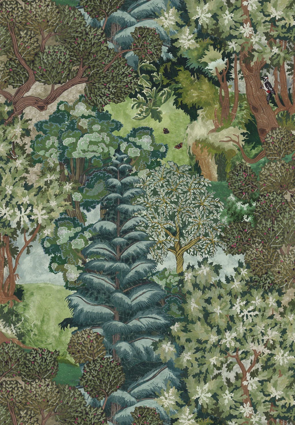 Miserden Trees Wallpaper - Green
