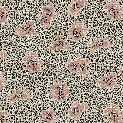 Bea's Swallows Wallpaper - Chaingate Green and Ham Pink