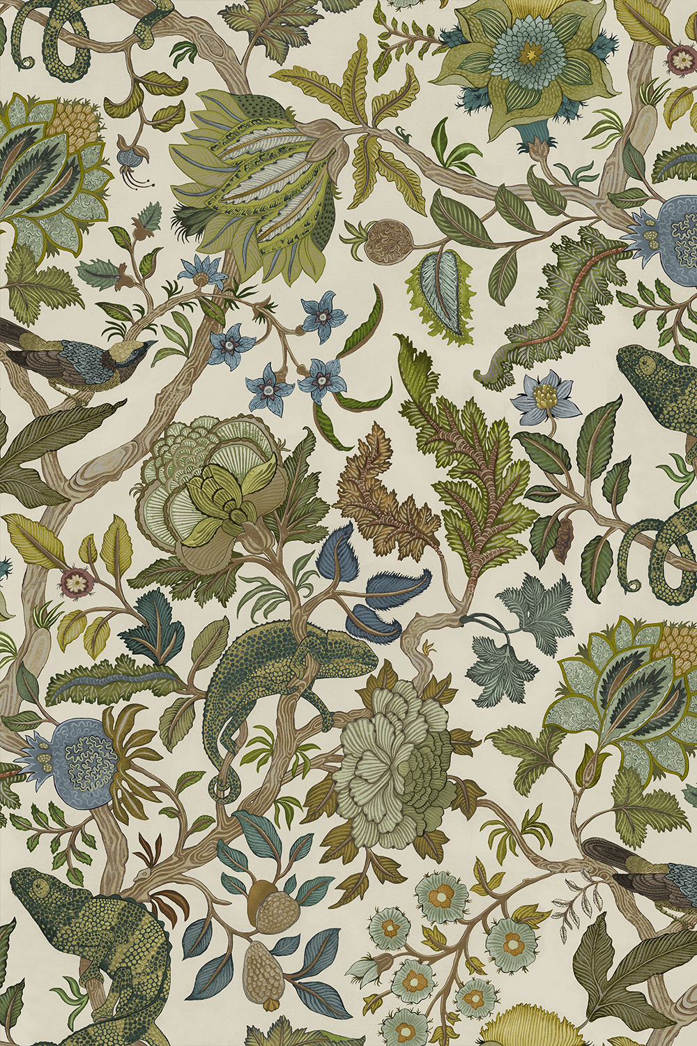 Chameleon Trail Wallpaper - Sage and Green