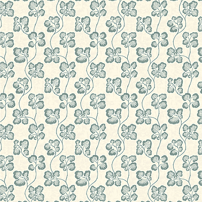 Cabbage Check Wallpaper - Osney Blue and Clarke White