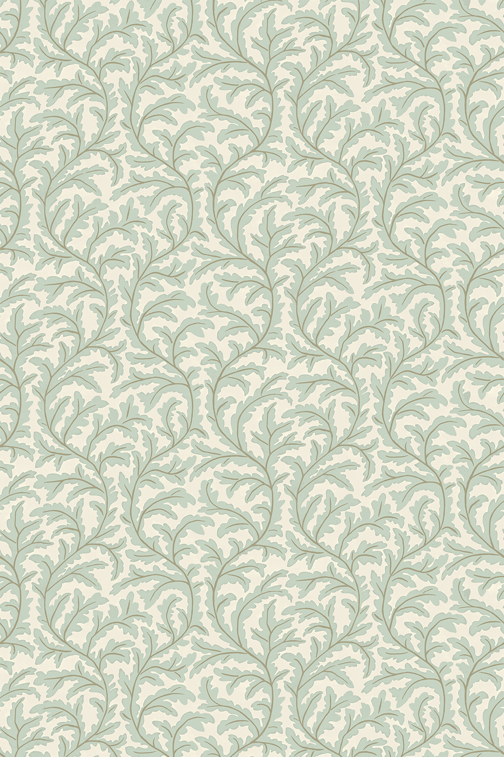 Frond Ogee Wallpaper - Radmoor Blue and Clarke White