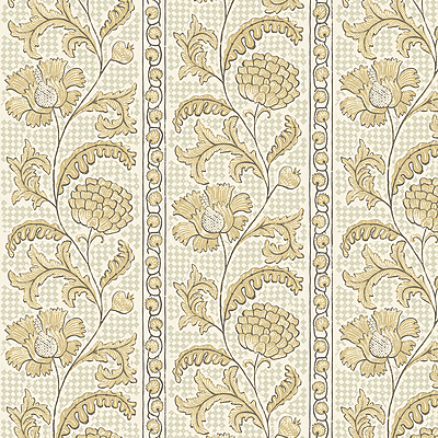 Floral Check Wallpaper - Lemon and Salt Ridge