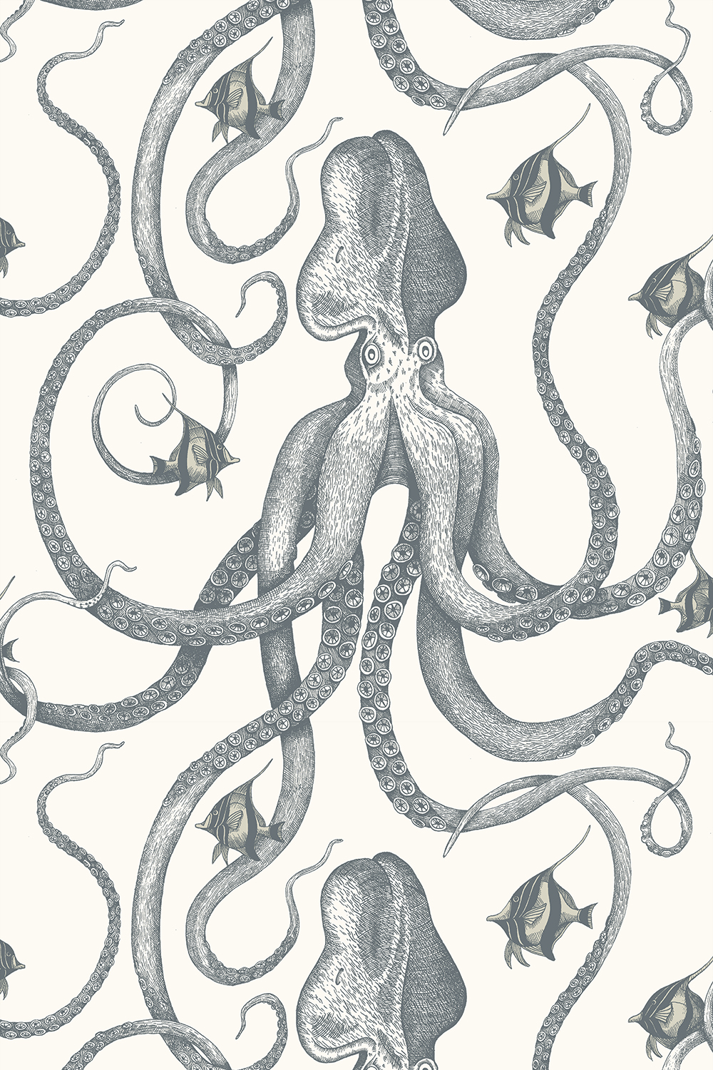 Octopoda Grand Wallpaper - Hilles White