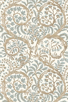 Butterrow Wallpaper - Soft Blue and Brown