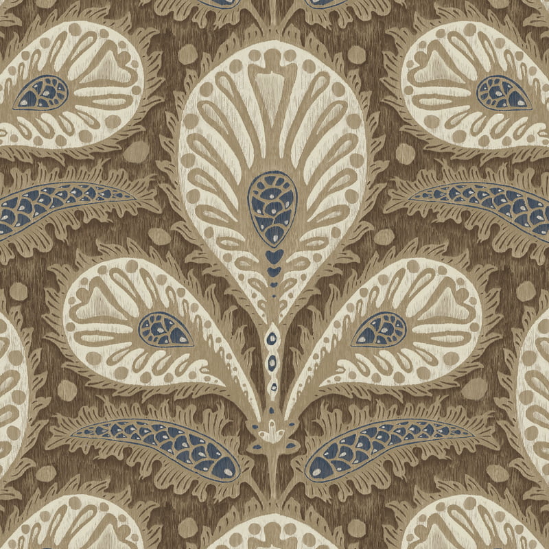 Ikat Clover Wallpaper - Brown